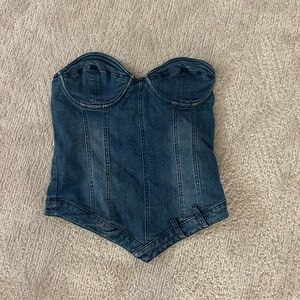 Denim corset